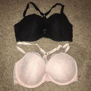Lot of two racerback lace Victoria’s Secret bras